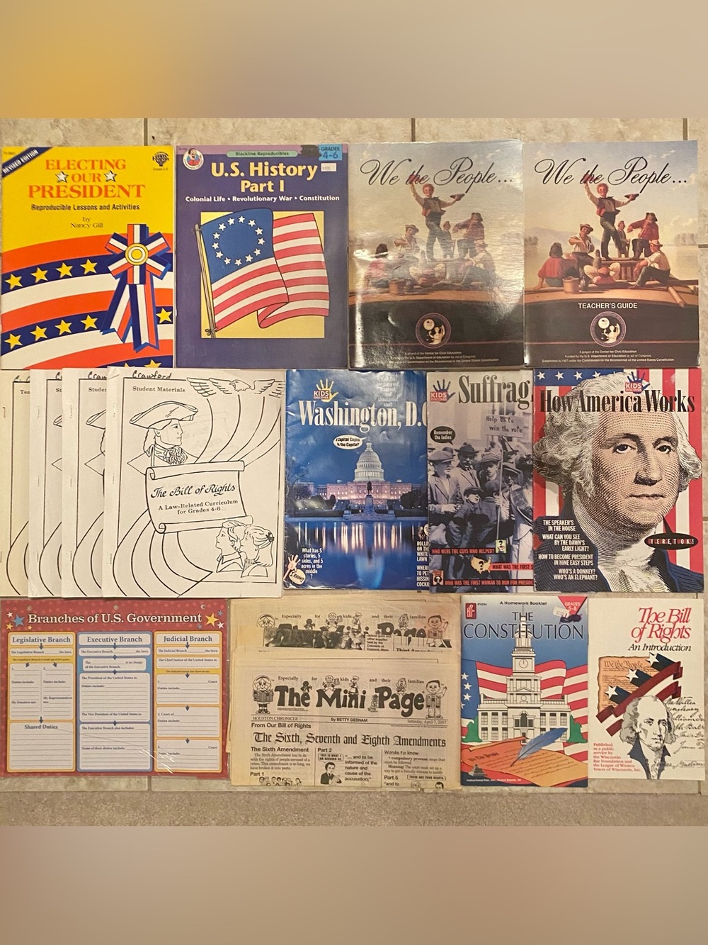 Lot American United States Government History Work-Book Elementary Middle School